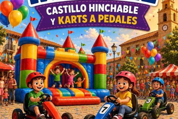 Alternativa Infantil. Castillo hinchable y karts a pedales.