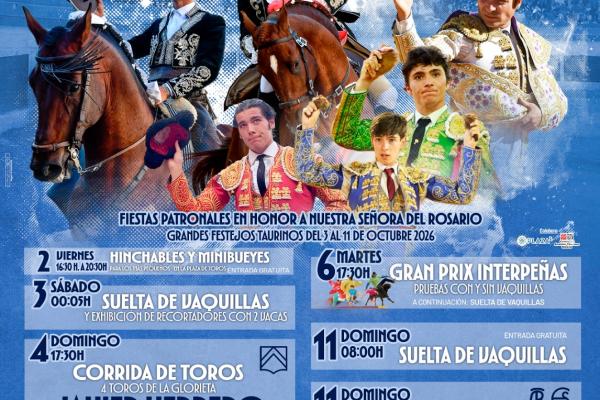Grandes festejos taurinos del 3 al 11 de octubre de 2026.